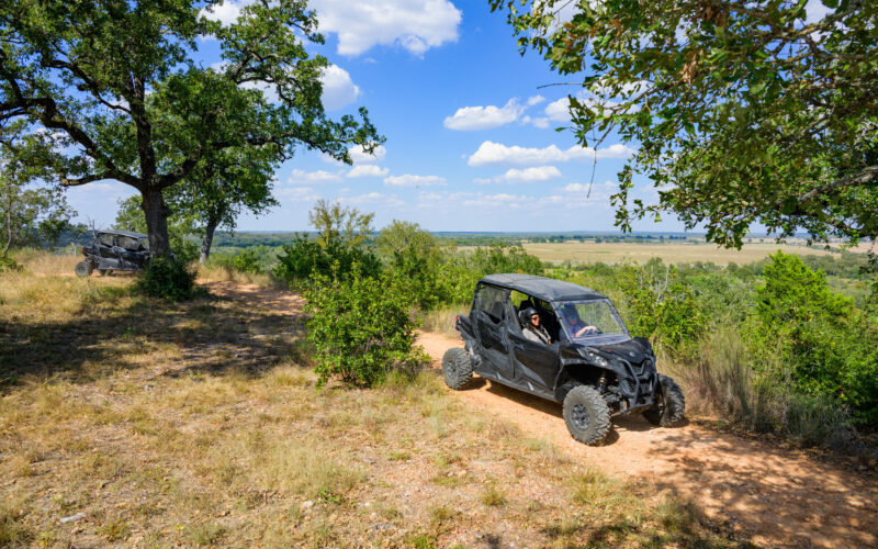 UTVs Driving along the trails at McKinney Roughs Nature Park