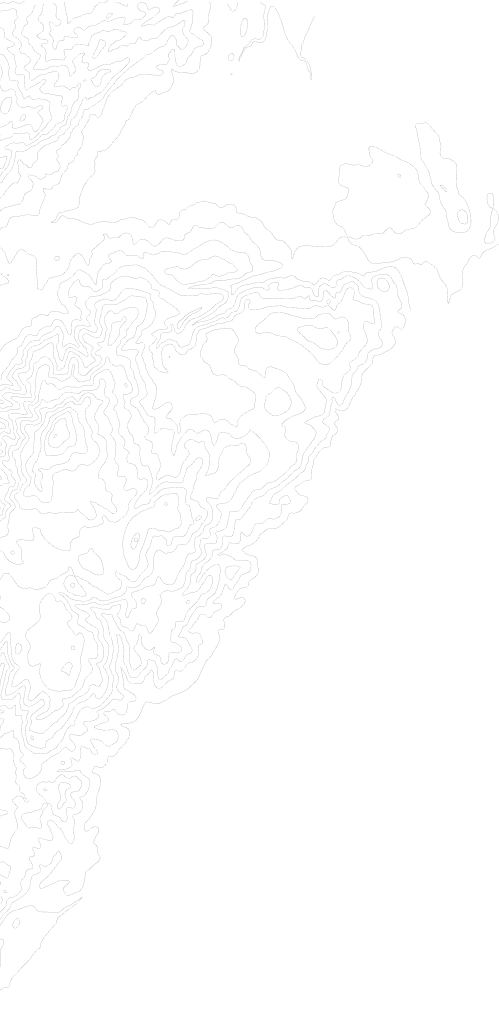 Black background with thin, white contour lines forming patterns resembling a topographic map, indicating changes in elevation and terrain across an abstract landscape.